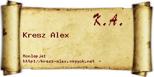Kresz Alex névjegykártya